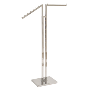 Two-Arm Garment Rack with Straight and Waterfall Rails