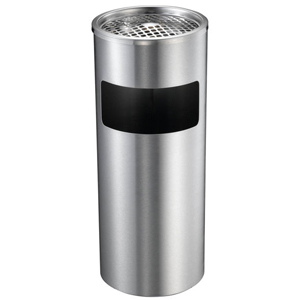 Lobby Bin with Ashtray and Side Rubbish Hole Stainless-Steel