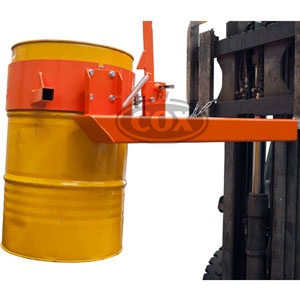 Single Drum Dumper - Manually Operated Rotating Forklift Attachment