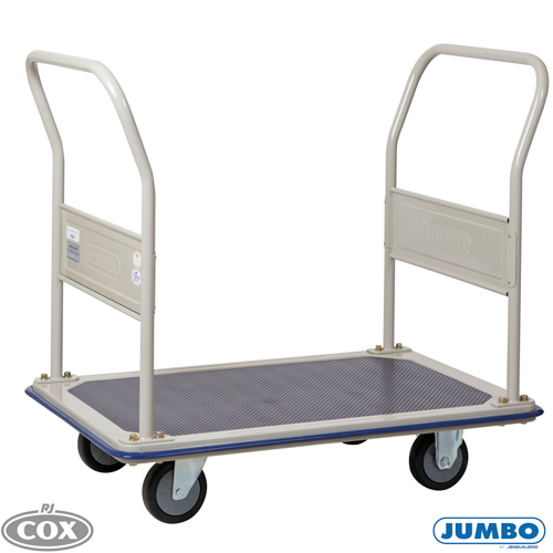 Jumbo Dual Handle Flat Bed Medium Platform Trolleys 370kg Rated Truck