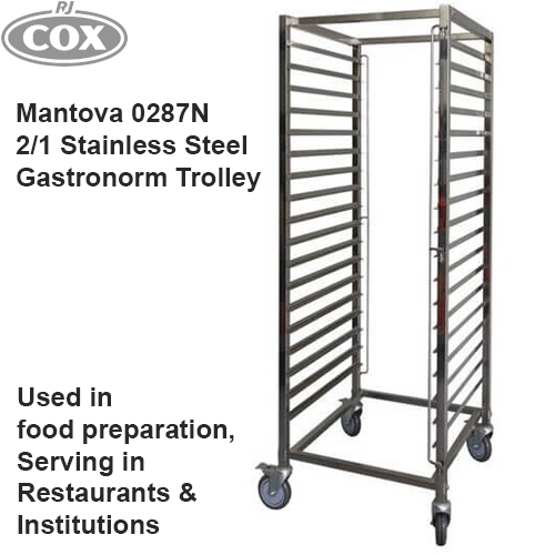 Mantova 2/1 Gastronorm Stainless-Steel Trolley