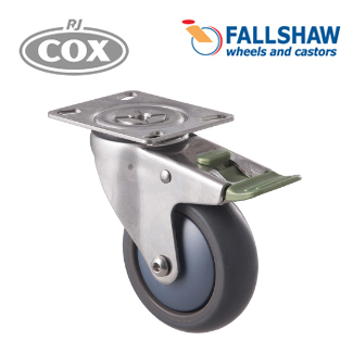 Fallshaw M Stainless Castors - 100mm TPE wheel
