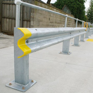 Ball fence with W-Beam Guardrail