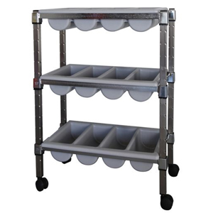 Cutlery Trolley Mobile 3-Tier Stainless-Steel Service Cart