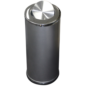 Hammertone Bin with Stainless-Steel Top and Swing-Top Lid