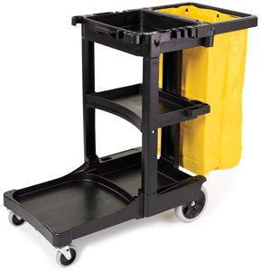 Rubbermaid Traditional Janitor Cart with zippered Yellow Vinyl Bag