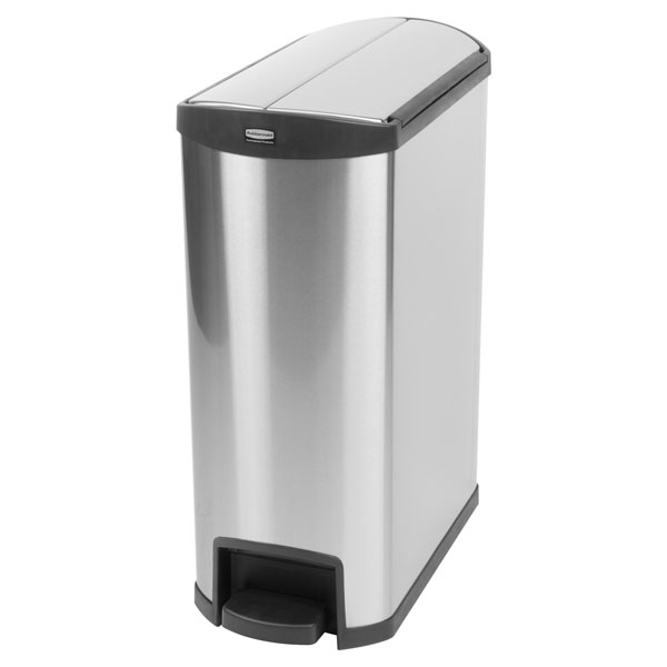 Rubbermaid Impressions Stainless-Steel End Step-On Containers