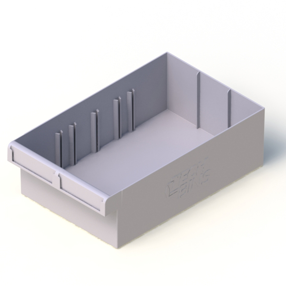 Intermediate Plastic Tech Bin Tray Storage and Sorting Containers