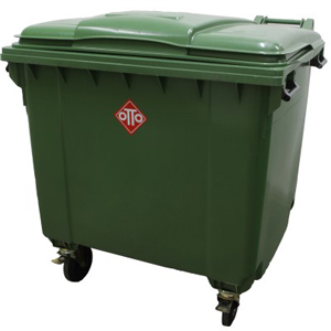 Flat Lid Large Volume 1100 Litre Wheelie Bin