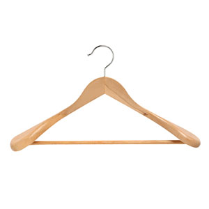 Suit Hanger - Light Wood with 60mm Wide Shoulder RSuit Hanger - Light Wood with 60mm Wide Shoulder Ends