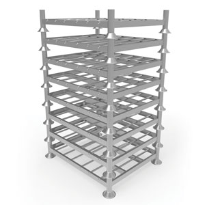 Compact Stackable Post Pallet Forklift Stillage with removable posts