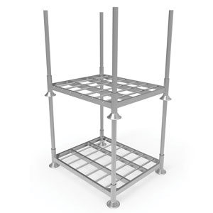 Stacked Post Pallet Forklift Stillage for space efficiency