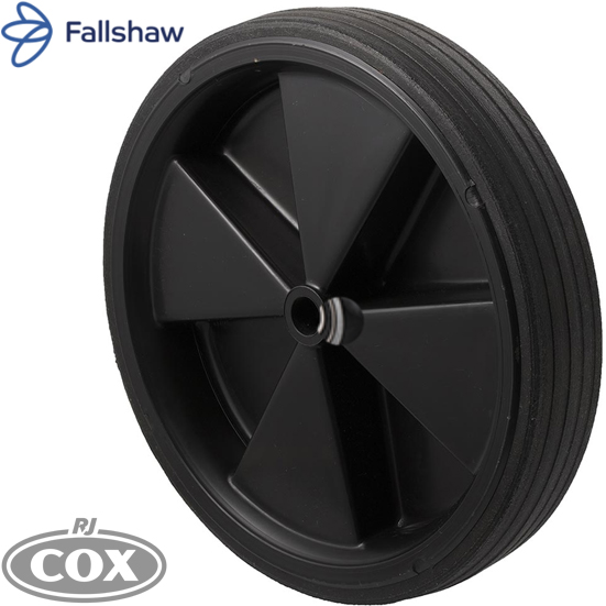 Fallshaw General wheel 250x45mm black rubber tyre, plastic centre, Plain Bore