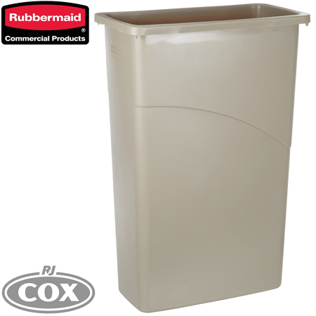 Rubbermaid Non-Vented Slim Jim Beige 87 Litre Waste Container Rubbish Bin