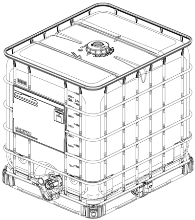 Outer container: Welded tubular steel grid, galvanized