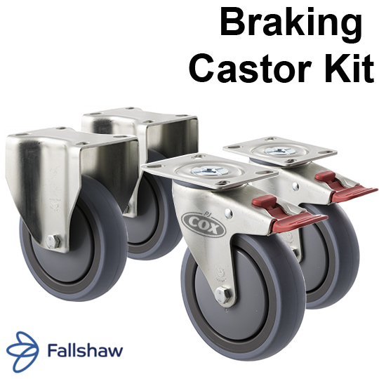 Braking Castor Kit for Rubbermaid Utility Carts