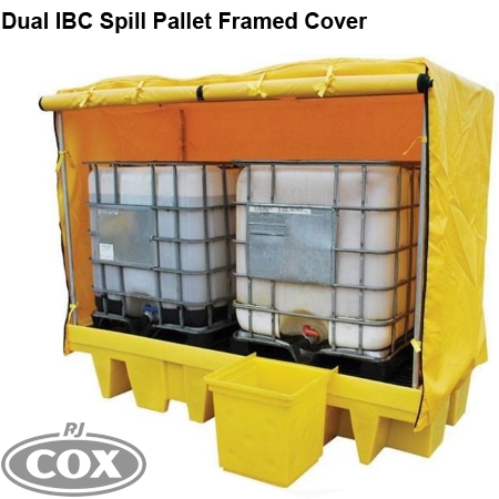 Dual IBC Spill Pallet Framed Cover