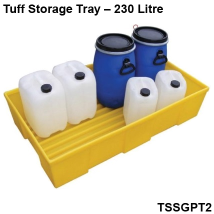 230 Litre Large Tuff Drip Tray Bunded Storage for Drums