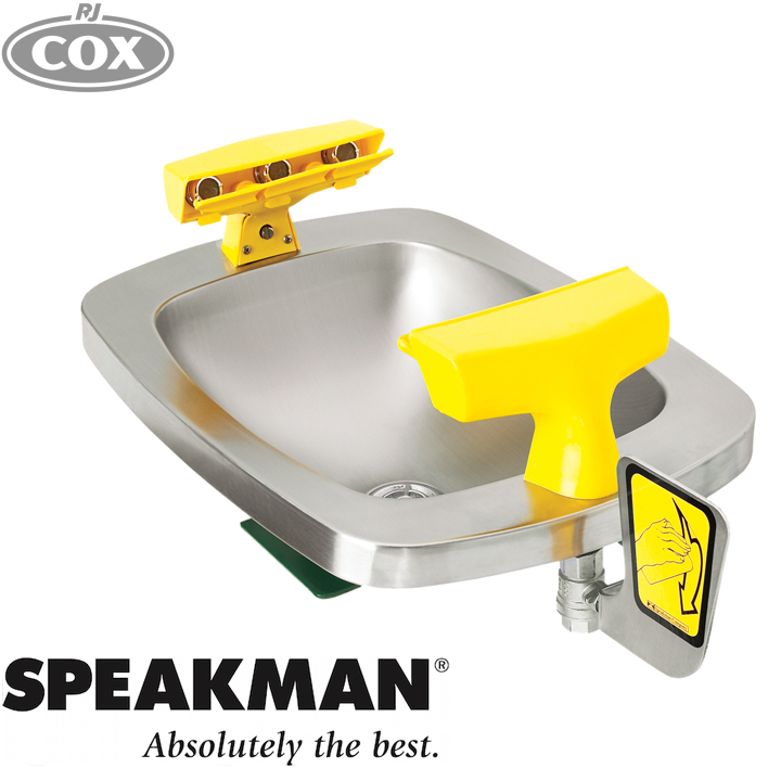 Speakman Eyesaver Aerated Eye/Face Wash Units. Wall, Bench or Freestanding