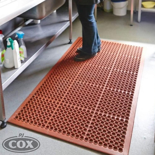 Oil Resistant Anti-Fatigue Red Floor Mat for Kitchen or Warehouse