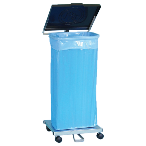 Stainless Steel Foot Operated Waste Bag Trolley