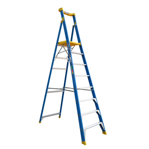 Bailey FS23121 Retractable Castor Kit Fibreglass Platform Step 7-8 Step Ladders