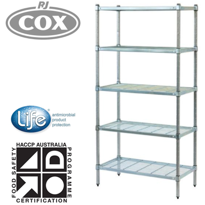 Mantova Post Style Shelving with Wire Grid Shelves