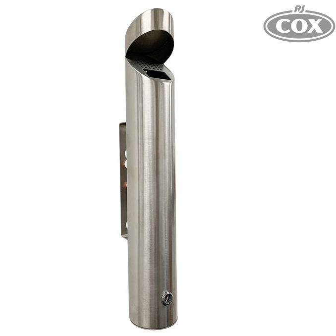 Wall-Mounted Stainless-Steel Cigarette Butt Bin - Cylindrical Ashtray