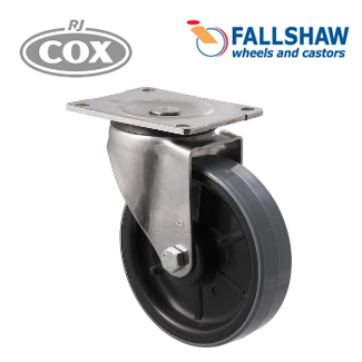 Fallshaw O Stainless Castors with 150mm Poly on Nylon Wheels