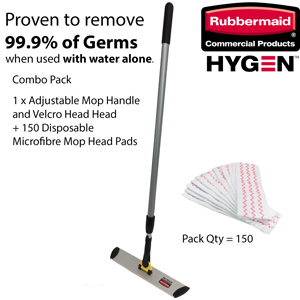Rubbermaid Hygen Mop and Disposable Microfibre Pad Set