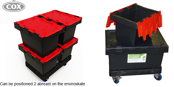 Half Size Plastic Security Crate with Attached Lid