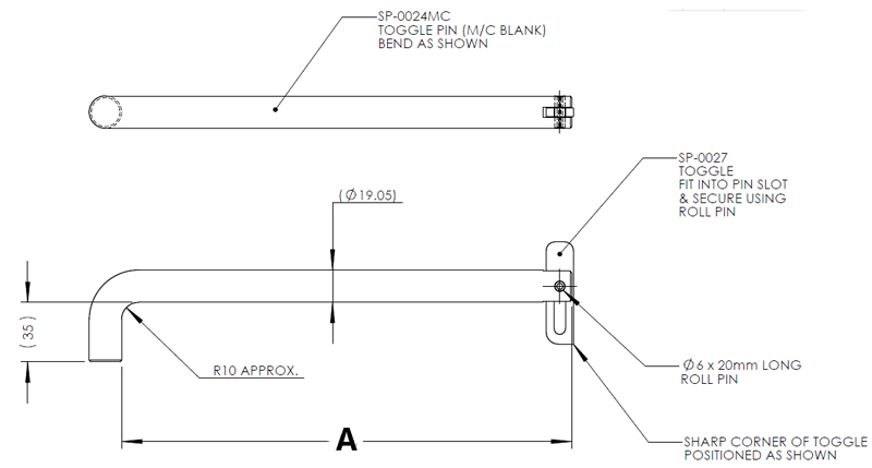 Toggle Locking Pins for Forklift Attachments