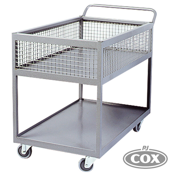 Stock / Order Picking Trolley 2 Tier Half Cage Cart