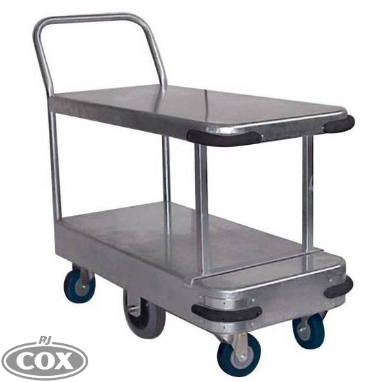 Greengrocer and Supermarkets Galvanised Twin Deck Platform Trolley