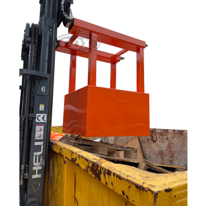 Bin Compactor Forklift Attachment