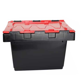 Half Size Security Crate with hinging lockable lid