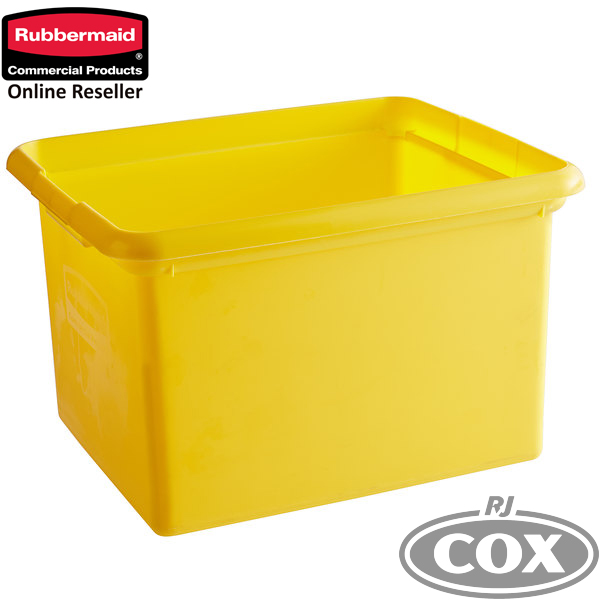 Rubbermaid FG9T8400YEL 30 Qt. Yellow Organising Bin for Janitor Carts