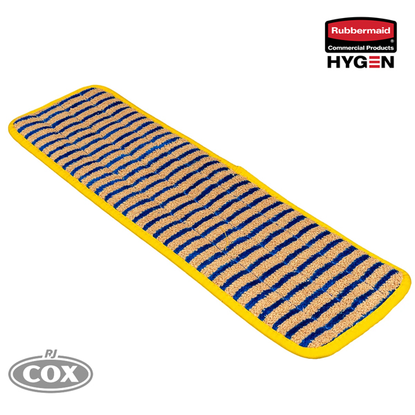 Rubbermaid Commercial Products Hygen Microfiber Super Scrubber Damp Mop Pad, 18-inch, Yellow