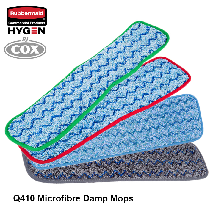 Rubbermaid HYGEN FGQ41000BL00 18 Blue Microfiber Hook & Loop Wet Mop Pad