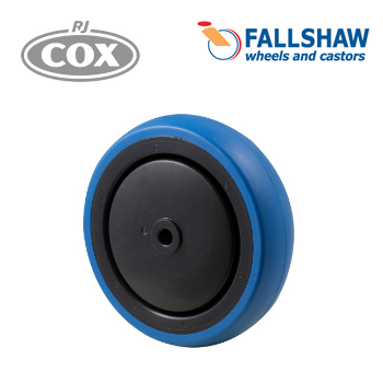 Fallshaw Core M Series Castor - 125mm Blue Hi-Res Rubber Wheel