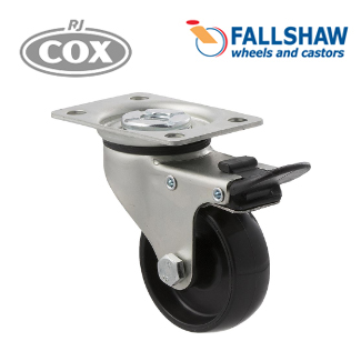 Fallshaw K Series Castors - 65mm Black Nylon Wheel