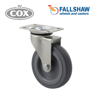 Fallshaw K Series Castors - 100mm Grey Rubber Wheel