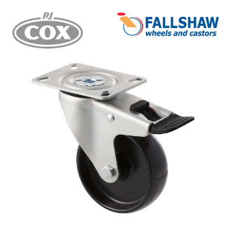 Fallshaw M Series Castors - 100mm Black Nylon wheel