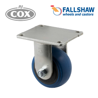 Fallshaw Core O Series Castors - 100mm Blue Hi-Res Rubber Wheel