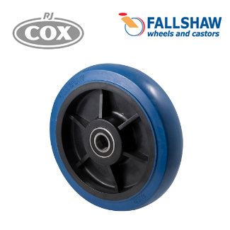 Fallshaw Core O Series Castors - 200mm Blue Hi-Res Rubber Wheel