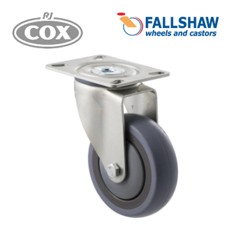 Fallshaw M Series Castors - 100mm Grey Rubber wheel