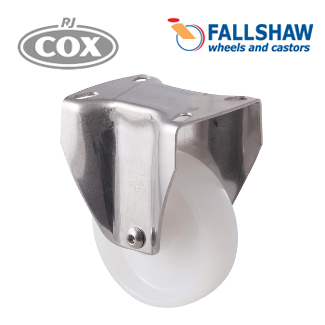 Fallshaw M Stainless Castors - 125mm White Nylon wheel