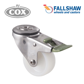 Fallshaw M Stainless Castors - 75mm White Nylon wheel