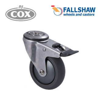 Fallshaw M Stainless Castors - 100mm Poly on nylon wheel