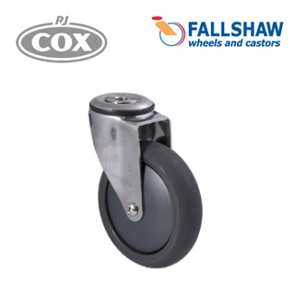 Fallshaw M Stainless Castors - 125mm Poly on nylon wheel
